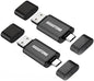 Gigastone 128GB dual USB flash drive 2-pack with USB C and USB A, head cap design, portable thumb drive for smartphones, PCs, and TVs.
