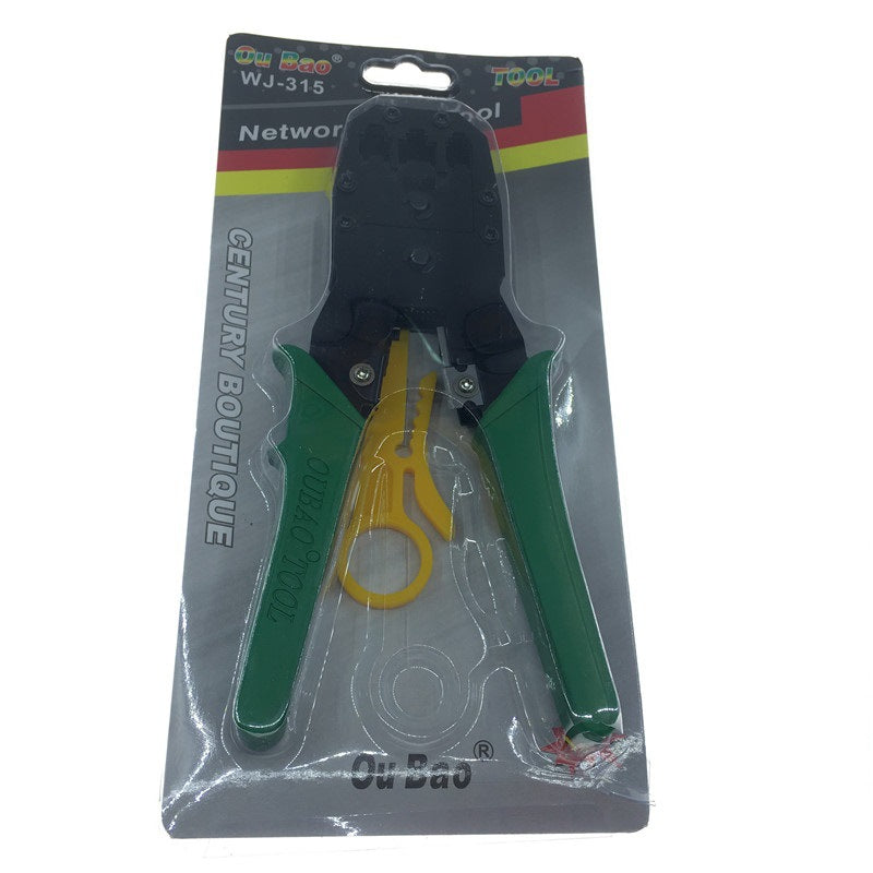 Network tool stripping pliers with ergonomic handles for removing cable insulation