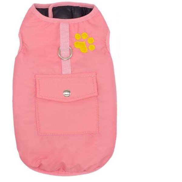 Winter cotton coat for pet dogs, warm padded design in close-up view