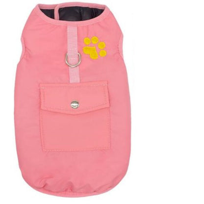 Winter cotton coat for pet dogs, warm padded design in close-up view