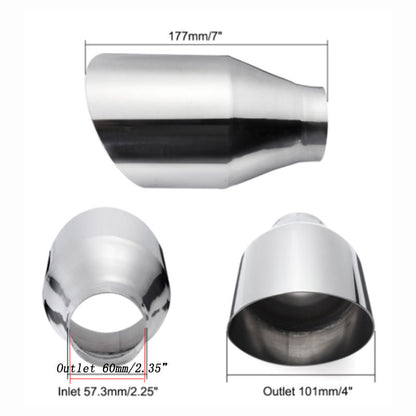 Single layer straight side bevel car exhaust pipe, polished metal automotive exhaust component