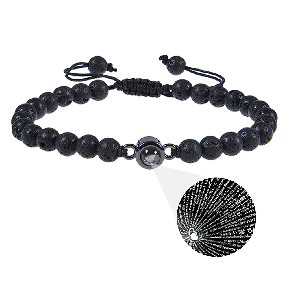 "Custom Photo Projection Bracelet in 100 Languages"