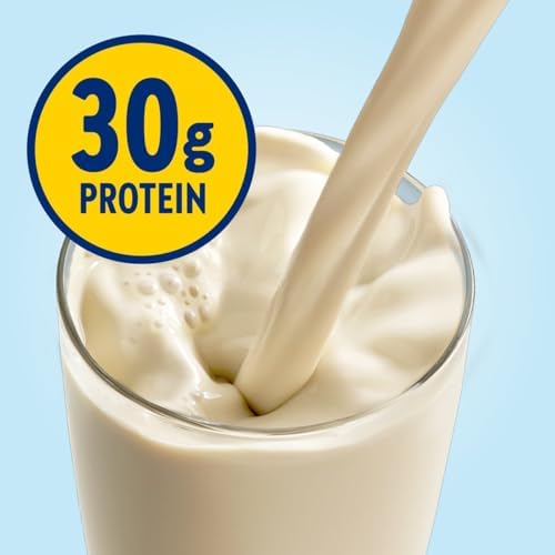 Glucerna Protein Smart Nutrition Shake for diabetes, showing a glass of the blood sugar support shake with branding and nutritional info.