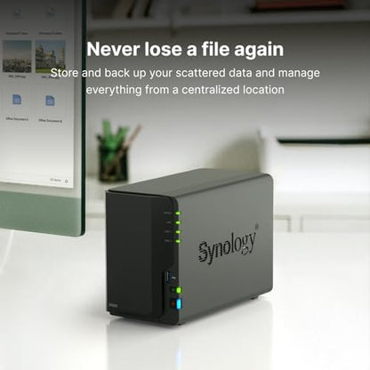 Synology DS223 2-bay diskless NAS network attached storage device for home and office backup and data protection.