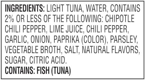 StarKist Tuna Creations Chipotle Lime packaged tuna fish pouch, 2.6oz, 24-pack, ready-to-eat seafood snack.