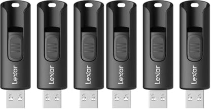 BACKUPMYFILESNOW® Lexar A30E USB 3.2 Gen 1 32GB flash drives in a 3-pack, showing sleek silver design and USB connector.