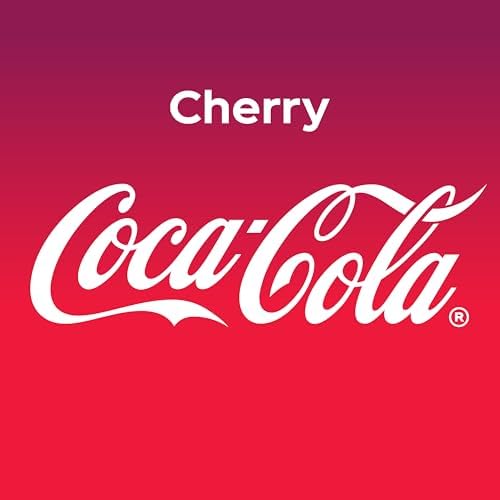 Coca-Cola Cherry soda soft drink cans, 12 fl oz, 12-pack, featuring red and black branding with cherry flavor graphics.