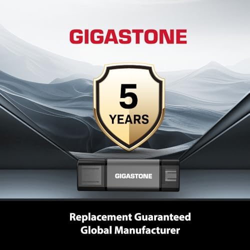Gigastone 128GB dual USB flash drive 2-pack with USB-C and USB-A, Cap design, fast data transfer for smartphones, PCs, and more.