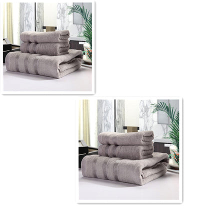 Bamboo towel set in neutral tones, showing soft antibacterial and hypoallergenic bath towels