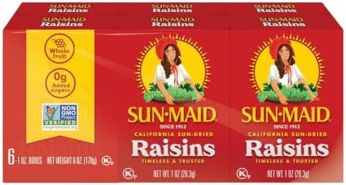 Sun-Maid raisin snack pack bundle with blueberry vanilla yogurt and classic California raisins in 1 oz boxes, fun healthy snacks for all ages.