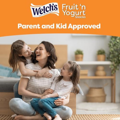 Welch's Fruit 'n Yogurt Variety Pack of fruit yogurt snacks, 0.7 oz, 40 count, showing colorful snack packages.