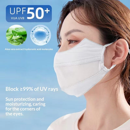 Sunscreen breathable 3D stereoscopic sunshade riding mask in black with contoured face coverage