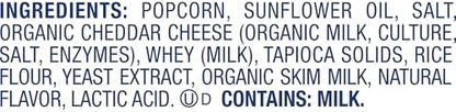 Bag of BACKUPMYFILESNOW® SkinnyPop White Cheddar gluten-free popcorn in an 8 oz bag, showcasing the snack's texture and packaging.