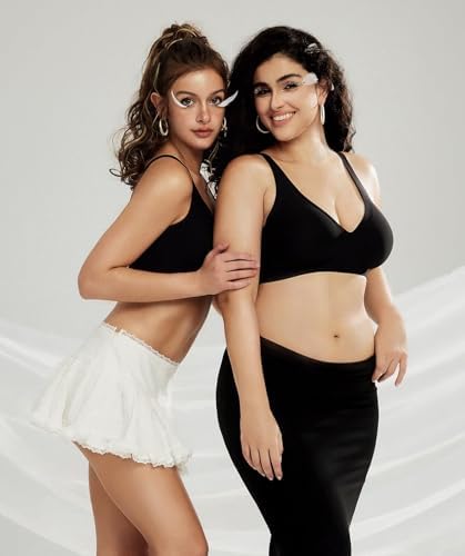 OEAK women's wireless jelly bralette with deep V neckline, comfy push-up design, perfect for t-shirt wear and everyday comfort.