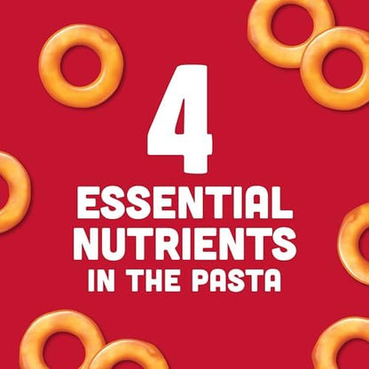 Canned SpaghettiOs Original pasta in 22.4 oz can, packaged in a pack of 12, ready for quick, healthy snack for kids and adults.