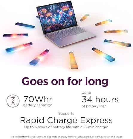 Lenovo Slim 7i Aura Edition 2025 laptop with 14-inch WUXGA OLED display, Luna Grey color, 16GB RAM, 1TB storage, Core Ultra 7.