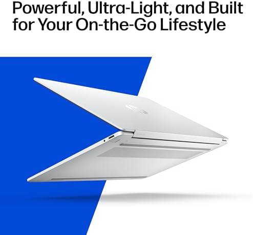 HP OmniBook 5 16-inch AI laptop with 2K display, Snapdragon X1, 16GB RAM, 512GB SSD, Glacier Silver, Windows 11 Home.