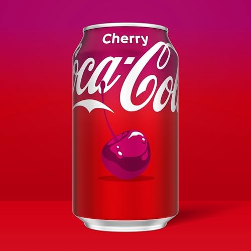 Coca-Cola Cherry soda soft drink cans, 12 fl oz, 12-pack, featuring classic Coca-Cola branding and cherry flavor design.
