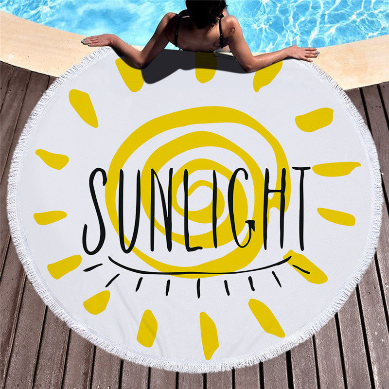 Printed microfiber beach towel with colorful design