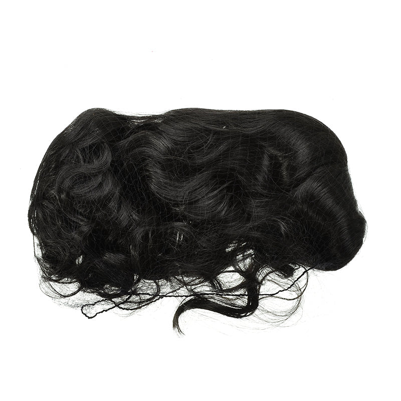 African short curly headgear in a natural textured style, front view