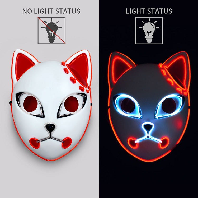 Luminous Line LED cat face mask with glowing cat features and adjustable strap