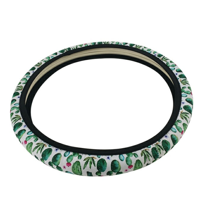 Neoprene car steering wheel cover with colorful girl design
