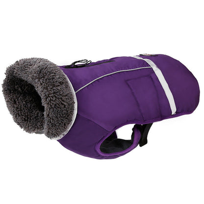 Reflective warm clothing for big dog, designed for visibility and cold-weather comfort