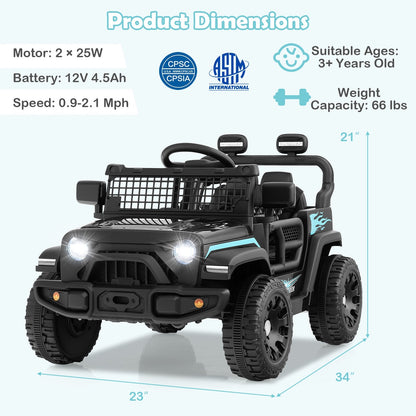 Children's 12V electric ride-on truck by GBruno Store with realistic design and sturdy wheels for outdoor play.