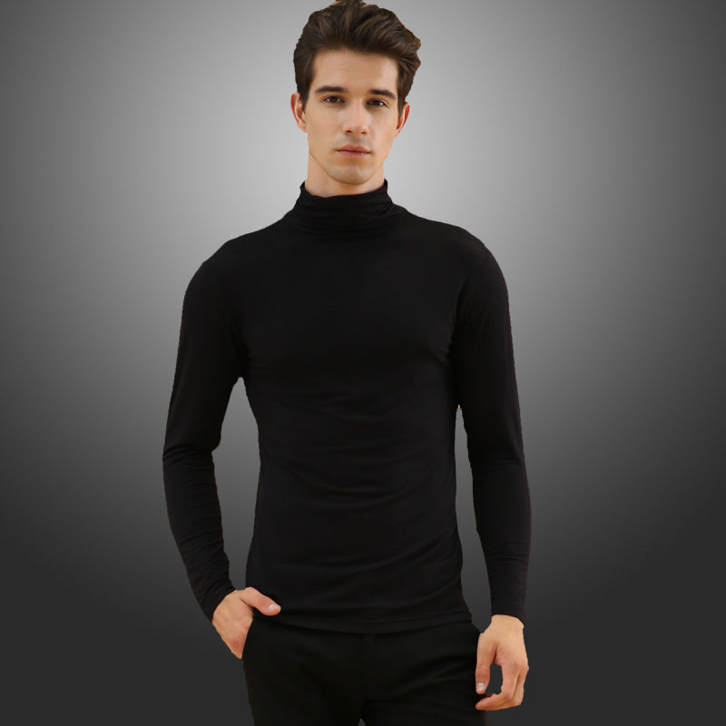 Men's high neck lapel thermal underwear by My Store, close-up view