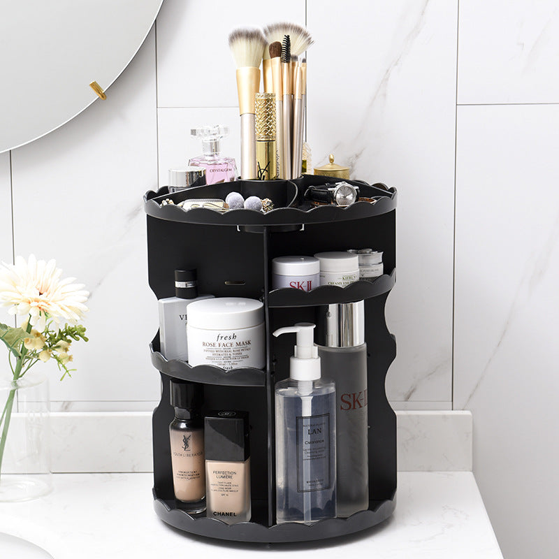 Multi-function cosmetics storage box with compartments for organizing makeup and beauty accessories