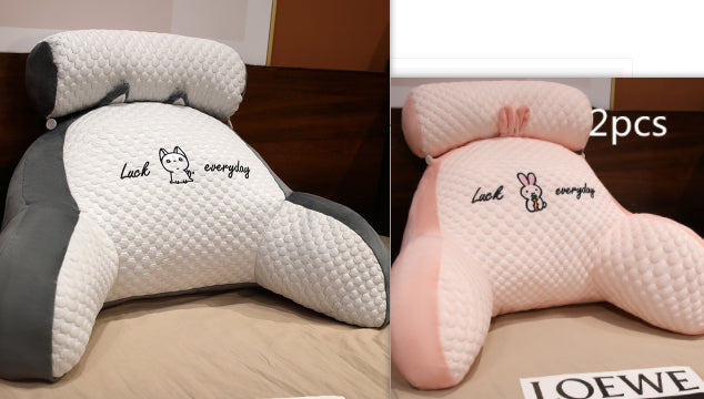 Fluffy triangle reading cushion and large lumbar backrest pillow for sofa, bed, or office chair