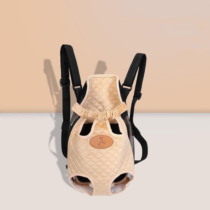 Portable cat backpack for spring outing, lightweight pet carrier with breathable mesh panels