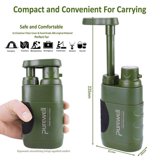 Multistage outdoor water purifier for emergency camping and wilderness survival by My Store