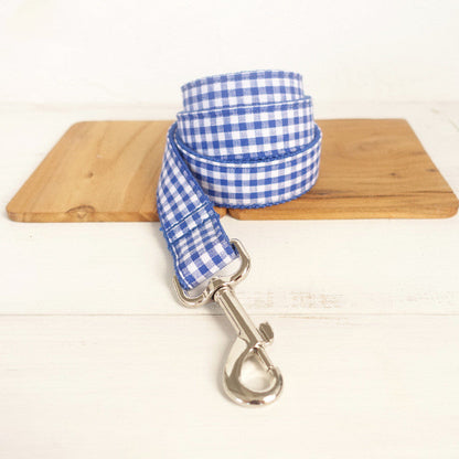 Blue pet dog leash for pets, durable lead shown on a plain background