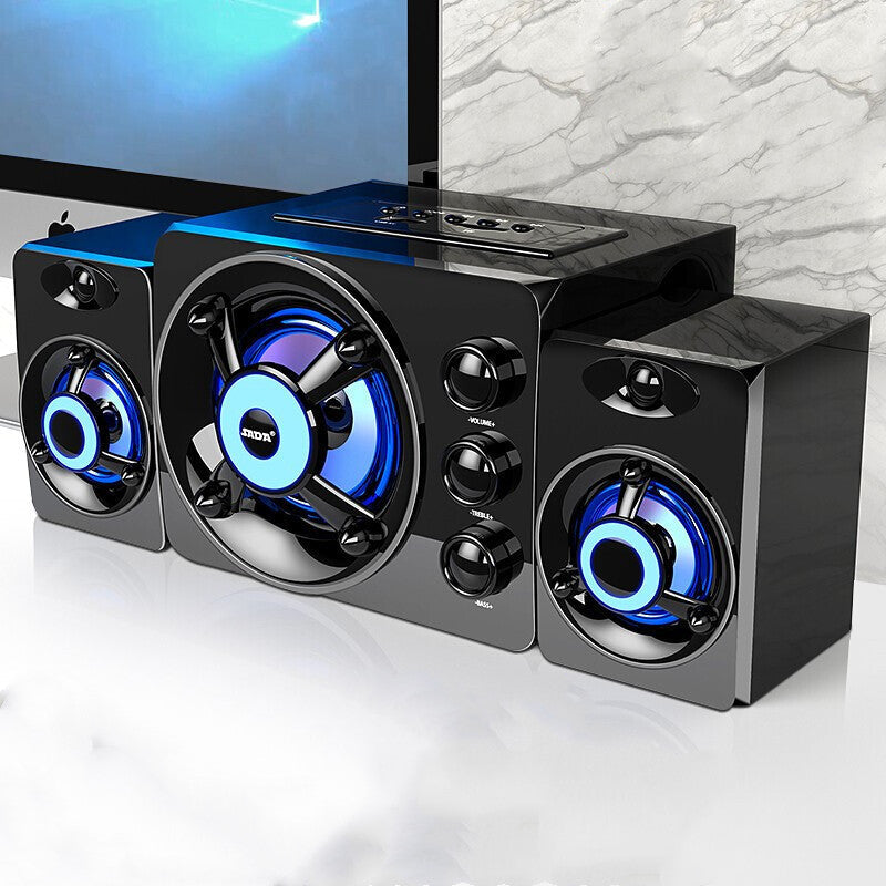 Desktop home speakers by My Store displayed on a desktop setup