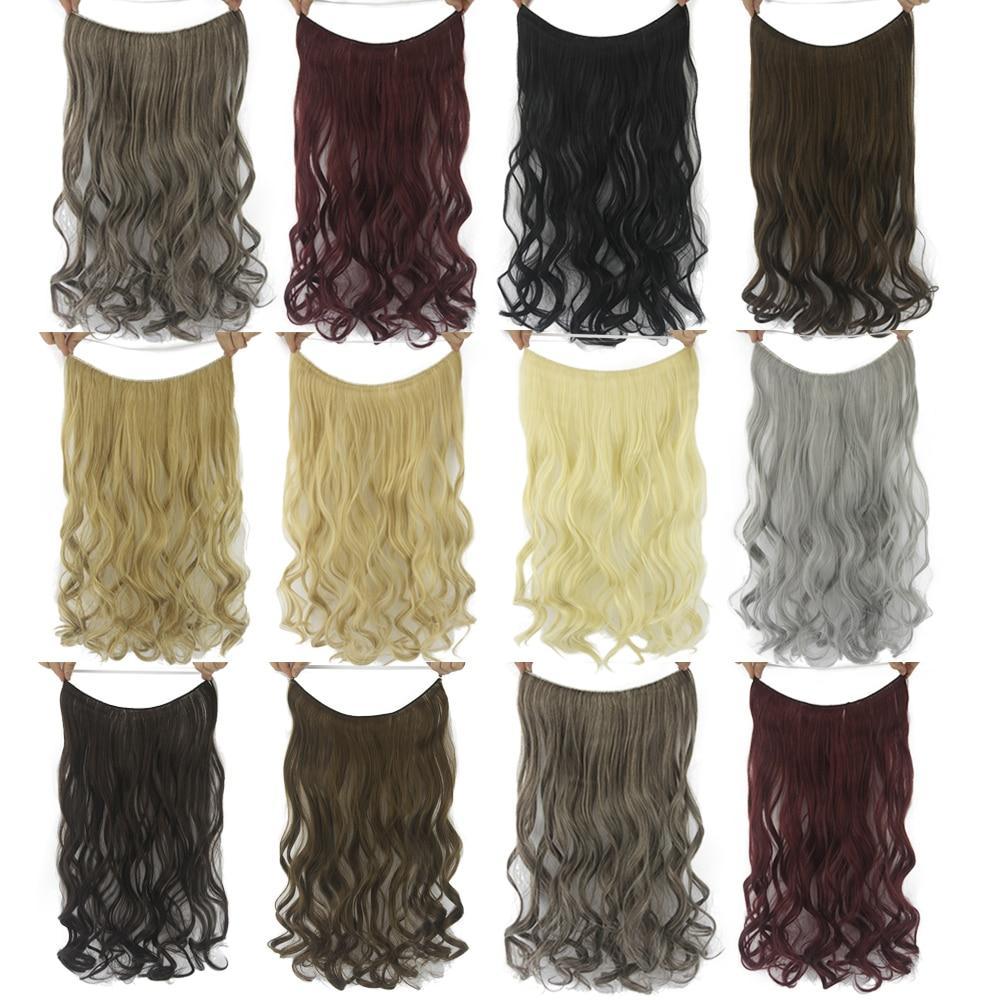 Invisible halo hair extension displayed on a neutral background