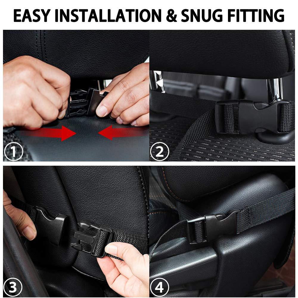 Child car seat back cover with touch screen, black protective organizer panel