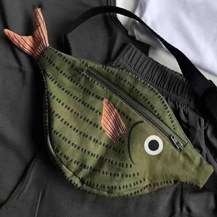 Children's green fish-style parent-child crossbody bag by My Store