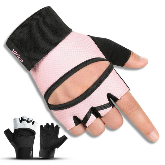 Non-slip outdoor cycling sun-protective breathable half-finger gloves by My Store