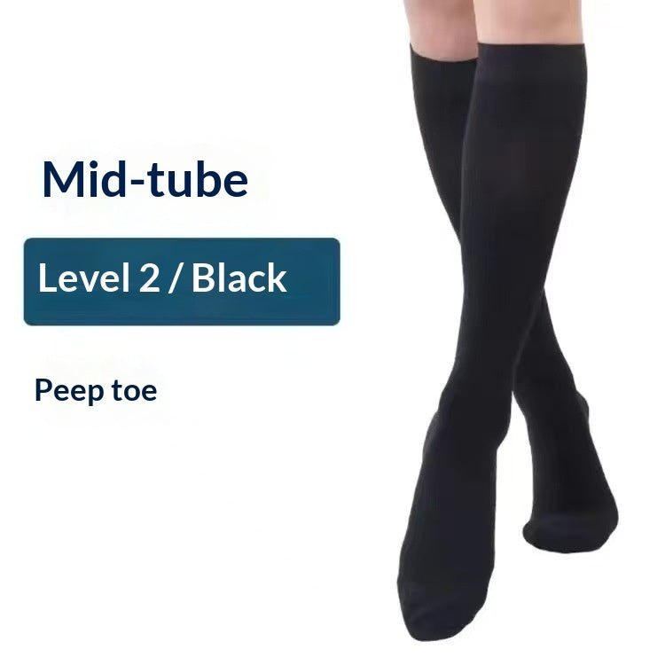 Women's compression mid-calf socks in a close-up product view