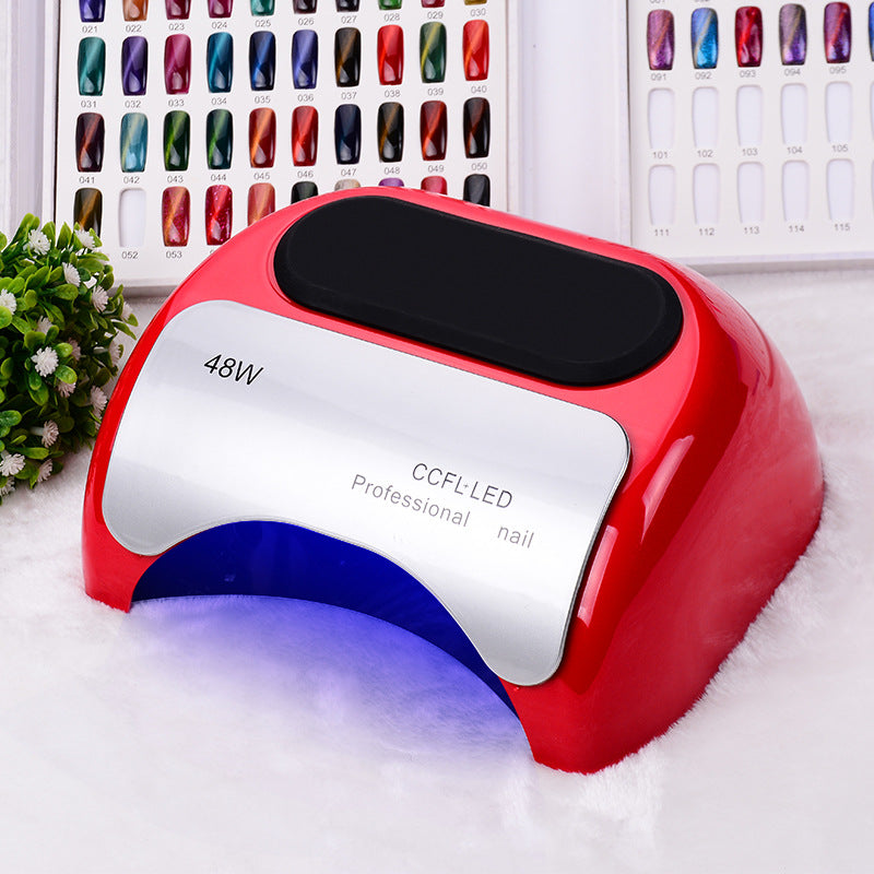 UV nail phototherapy machine for curing gel polish with compact white design and built-in LED lamps