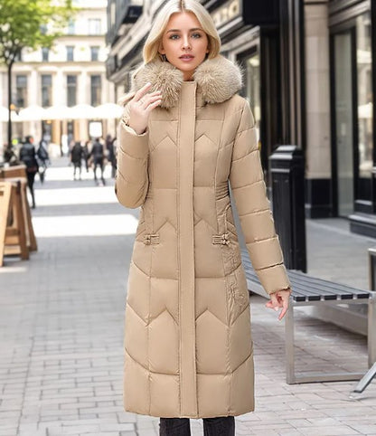 Elegant Fur-Collar Winter Jacket