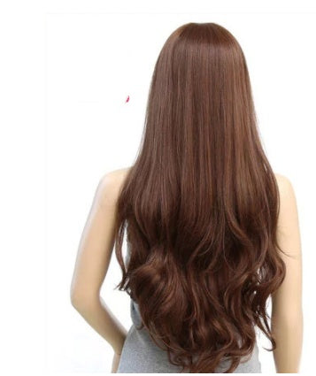 Cosplay real wig, natural-looking human hair style shown on a plain background