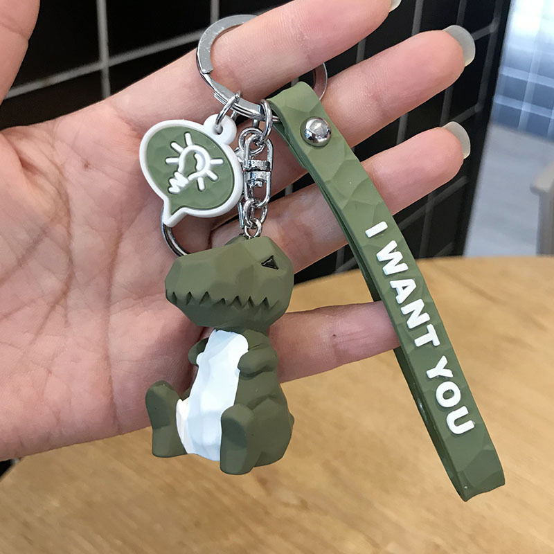 Cute dinosaur keychain key ring in a colorful cartoon design by My Store