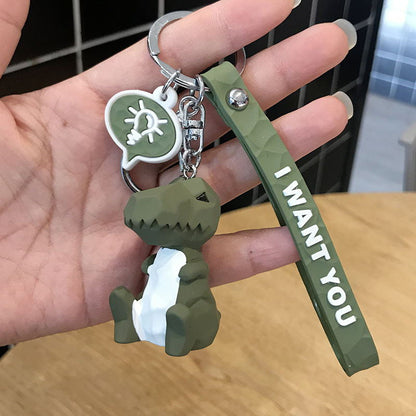 Cute dinosaur keychain key ring in a colorful cartoon design by My Store