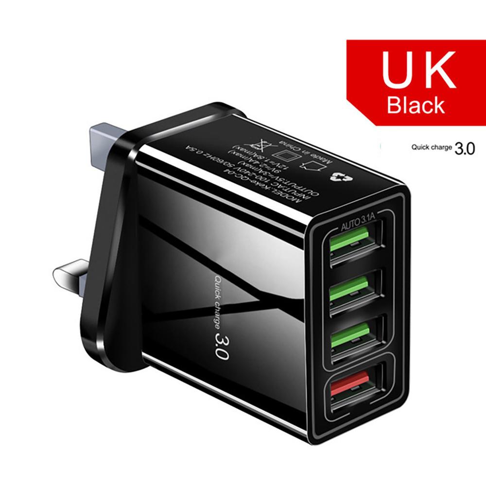 Illuminated 4USB mobile phone charger 3A charging head with multiple USB ports