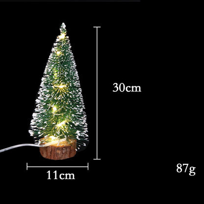 Mini Christmas tree with Christmas decorations and LED lights by My Store