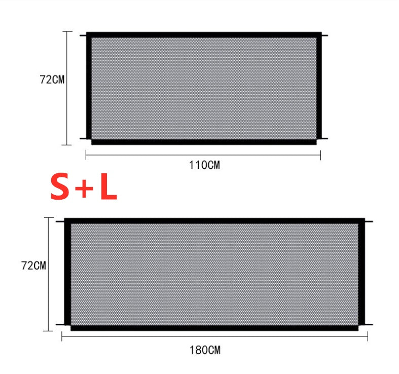 Nylon foldable dog isolation fence for pet protection, displayed in a compact portable design