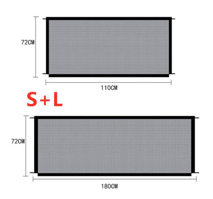 Nylon foldable dog isolation fence for pet protection, displayed in a compact portable design