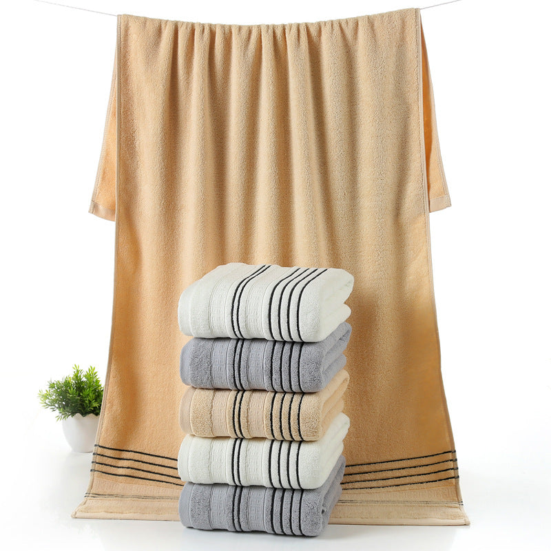 Pure cotton bath towel with soft woven texture in a household towel design